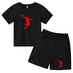 T-shirt et short décontractés pour enfants, idole de basket-ball, phare de marche, ensemble de jogging charmant, garçons et filles, belle et sportive