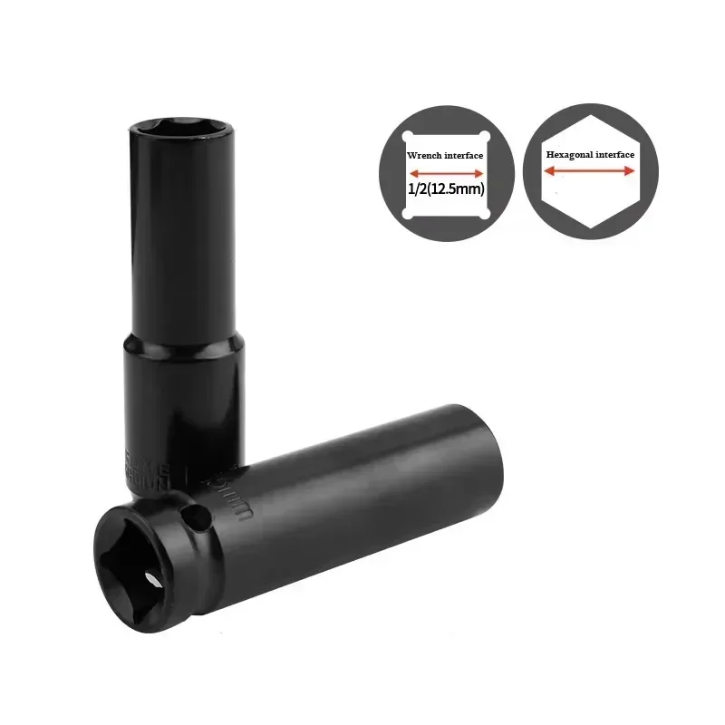 10-teiliges 1/2"-Antriebs-Steckschlüssel-Set, metrisch 8-24 mm, CR-V-Stahl, 6-Eck-Verlängerungsschlüssel mit Koffer für die Autoreparatur, Elektroschrauber – Detail 4