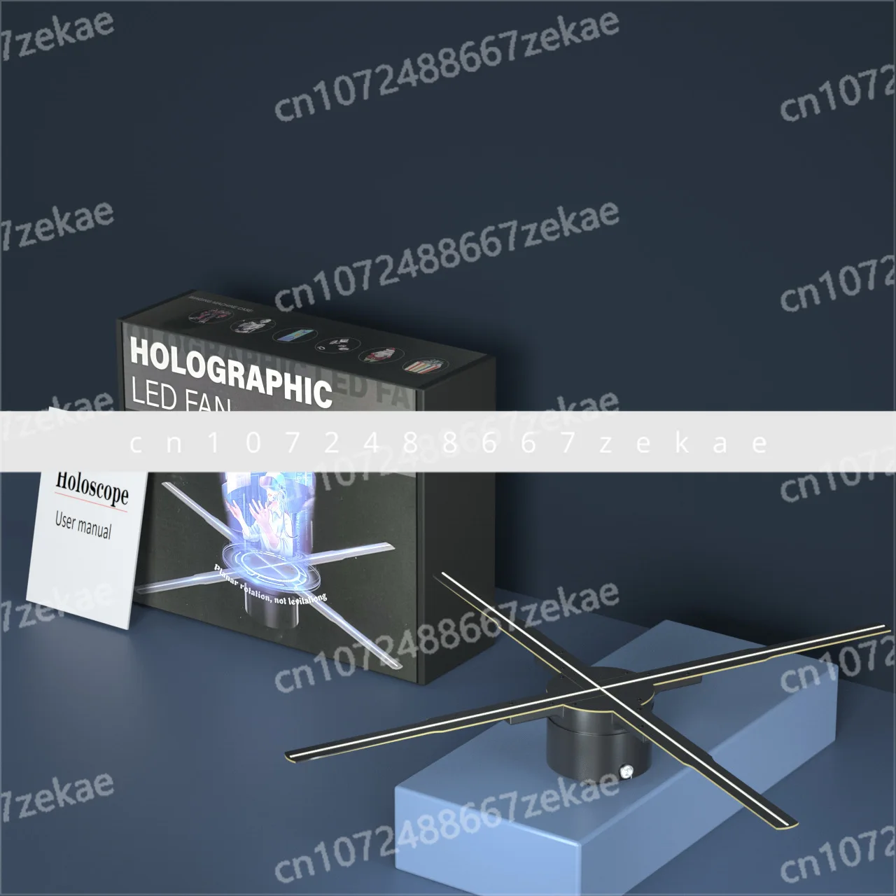 

Голографический проектор Wi-Fi 3D-дисплей Воздушная визуализация Светодиодный логотип Голографический свет 3D-вентилятор Настенная рекламная машина