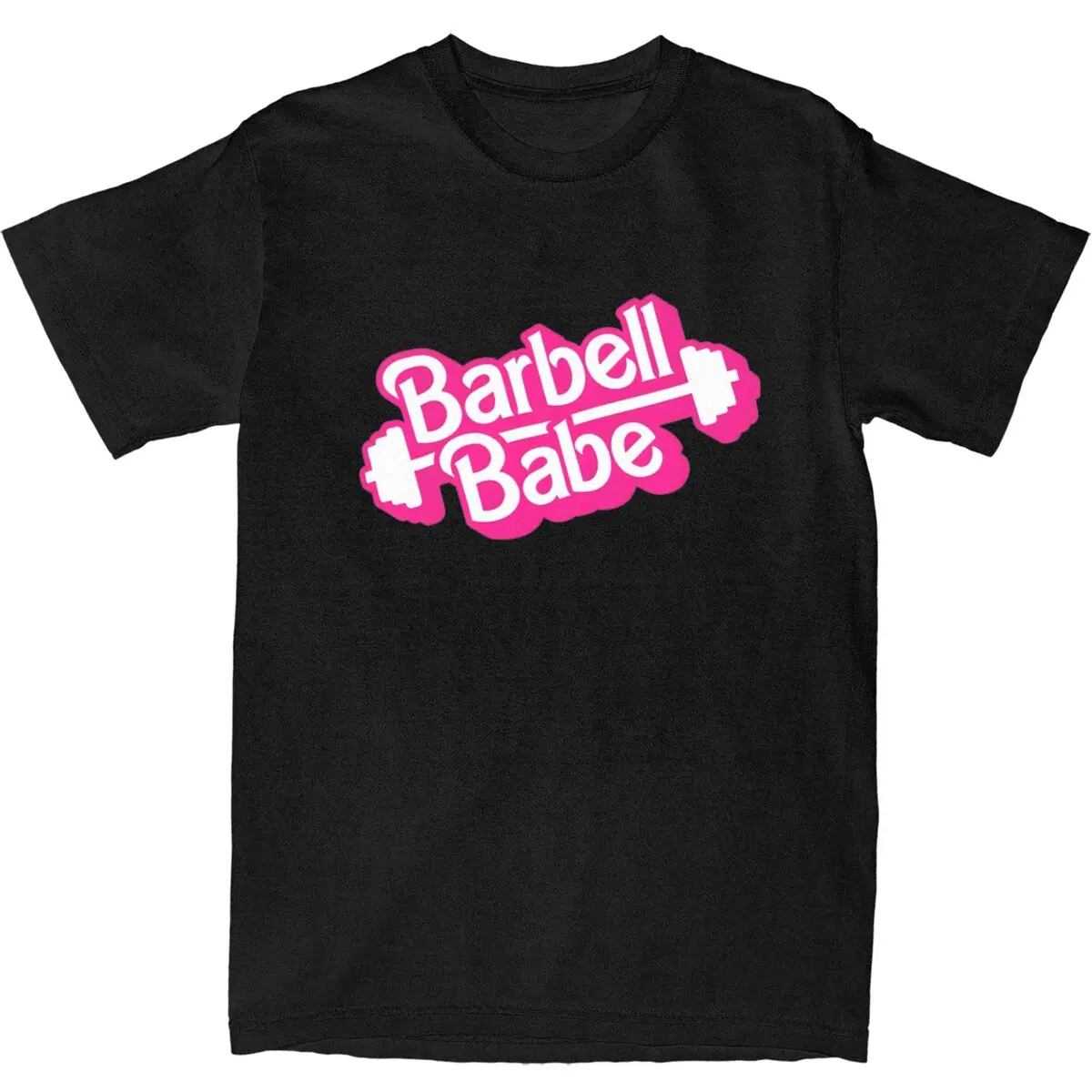 Men's T Shirt Barbell Babe Doll Logo T Shirts Trending Summer Tee Shirt Y2K Basic Custom DIY 100 Cotton Tops Gift Idea