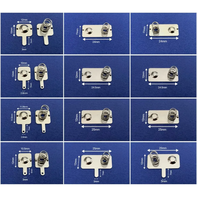 100Pcs  AA battery, spring contact piece positive and negative connecting piece, battery box, double stage