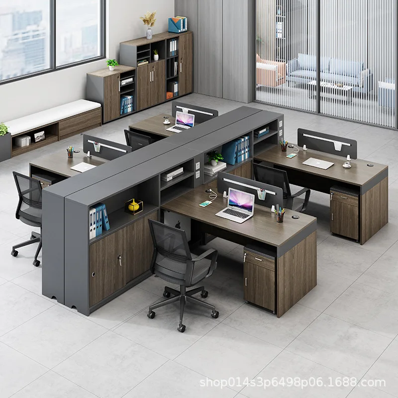 Finance Desk Staff Desk And Chair Combination Company 4 People 6 Double Simple Desk Sub-office Staff