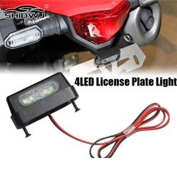 1Pcs 12V Universal Motorcycle 4LED License Plate Light 0.2W Rear License Plate Light With Emark