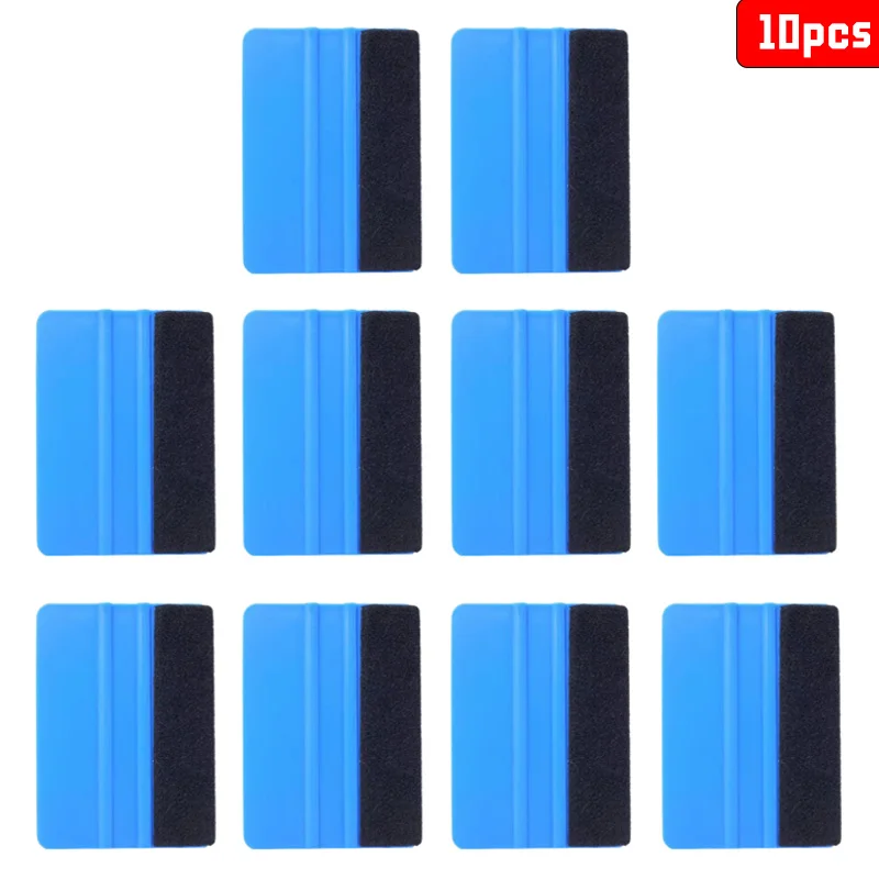 

10Pcs Car Film Wrap Scraper Felt Edge Squeegee 4 Inch Vinyl Wrap Application Bubble Removal Tools Window Tint Wrapping Tool KNS