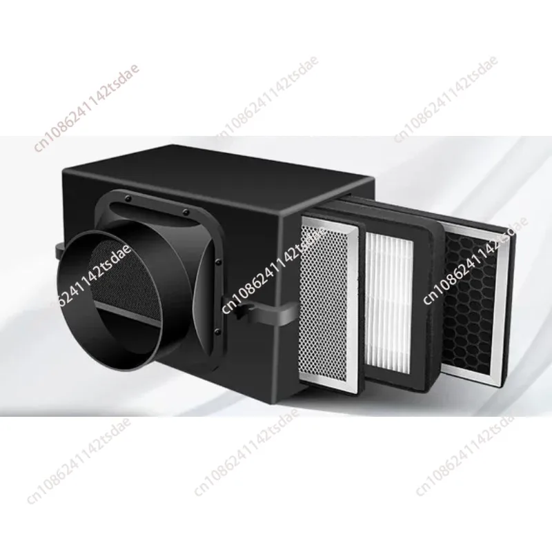 Multi-size Duct Air Filter Box 100/150/200/250mm Pipe Activated Carbon Pre-filter for Home Fresh Air Purification