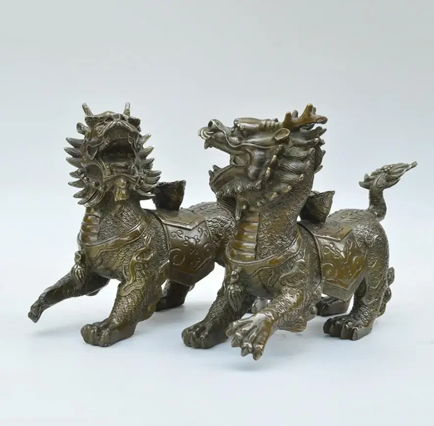 The manufacturer directly provides brass metal handicraft ornaments, business home decoration pure copper Kirin ornaments