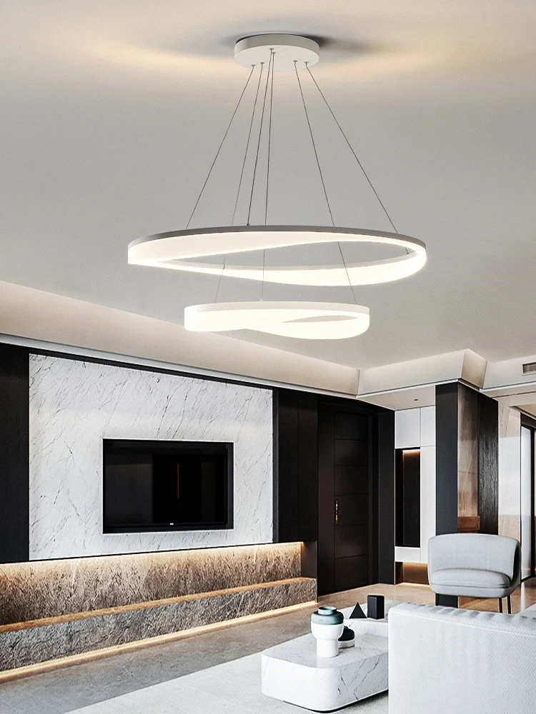 Modern Minimalist Living Room Pendant Lights Nordic Circle Atmospheric Main Light New Ring Smart Bedroom Dining Room Chandelier