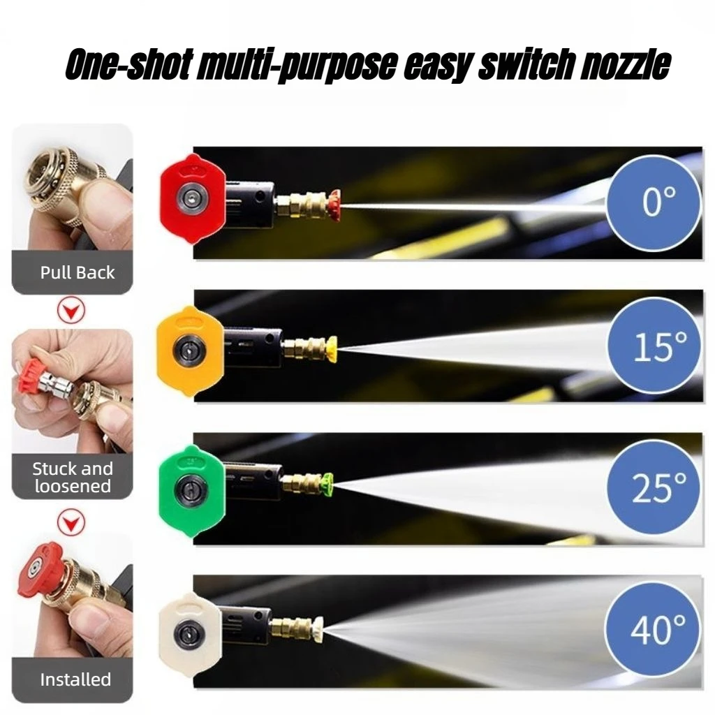 Teste di spruzzatura multiple M416 Stile Pistola ad acqua per autolavaggio giocattolo Divertimento Pulizia esterna Blaster Spray ad alta pressione Regali fantastici per adulti