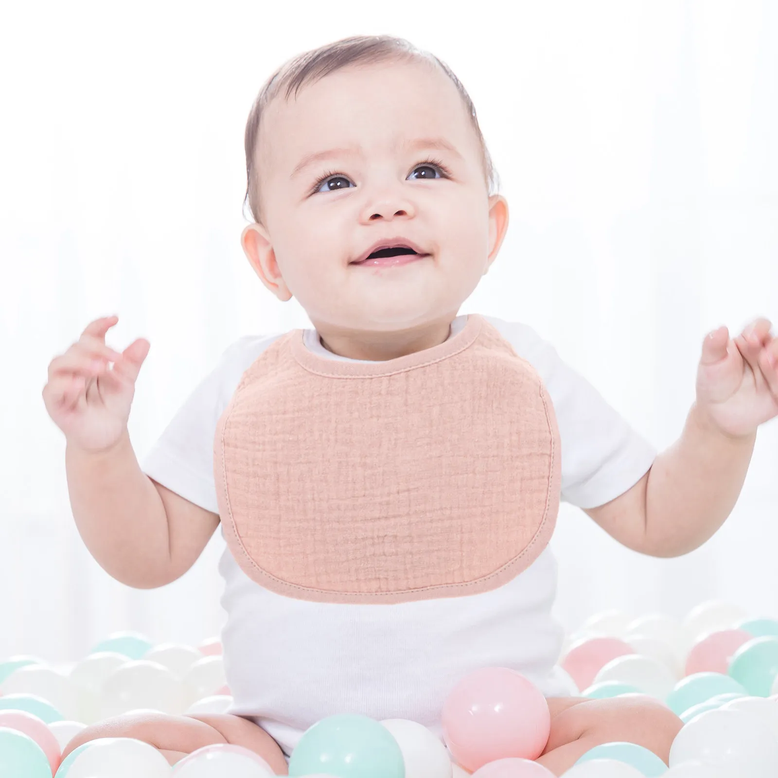 

5Pcs Baby Bib Cotton Reusable Drooling Feeding Bib Toddler Infant Saliva Towel Comfortable Soft Infant Supplies
