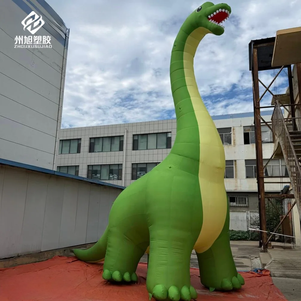 Inflatable dinosaur, decorative cartoon green long-necked dinosaur for dinosaur world party, inflatable brachiosaurus model