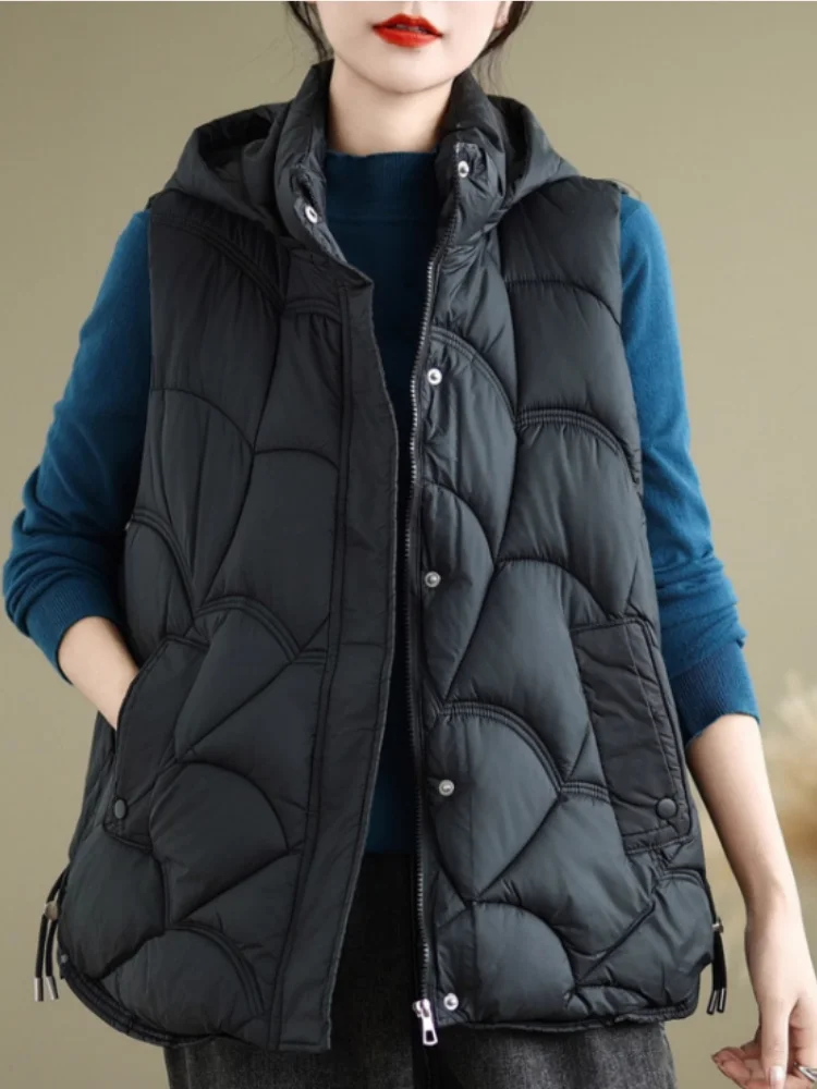 Vefadisa-Parkas à capuche pour femmes, Parkas optiques assorties, Manteau noir, ZXY1223A, Mode automne et hiver, Nouveau, 2024