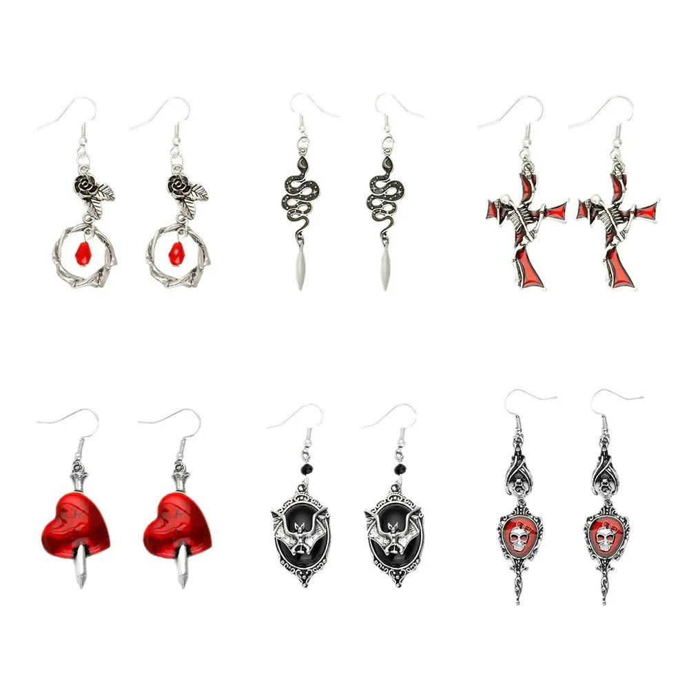 Retro diy Gothic style with individuality, skull bat one-needle piercing fashionable clothing and accessories