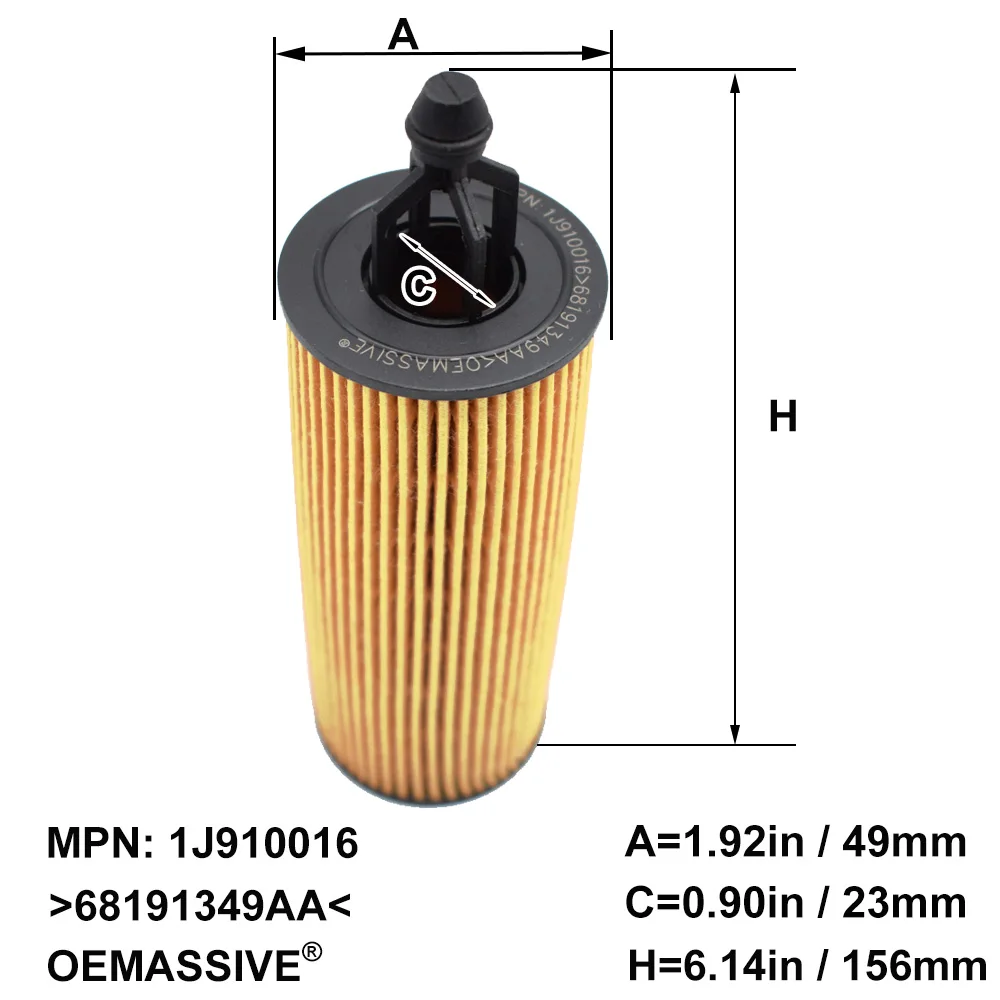 Oil Filter For Jeep Grand Cherokee WK2 2010 2011 2012 2013 2014 2015 2016 2017 2018 2019 / Wrangler 2014-2017 3604CC Engine