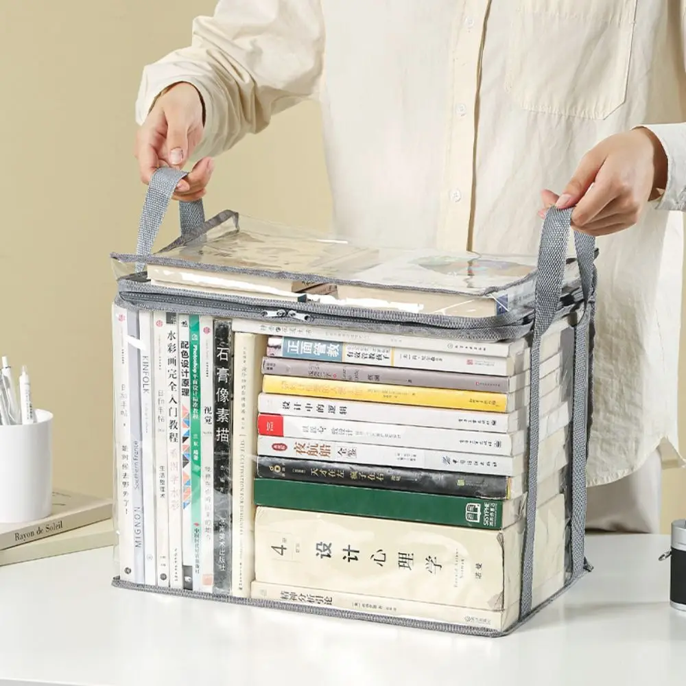 

Simple Oversize Book Storage Bag Collection Waterproof Storage Container Transparent Dustproof Collapsible Handbag Sundries