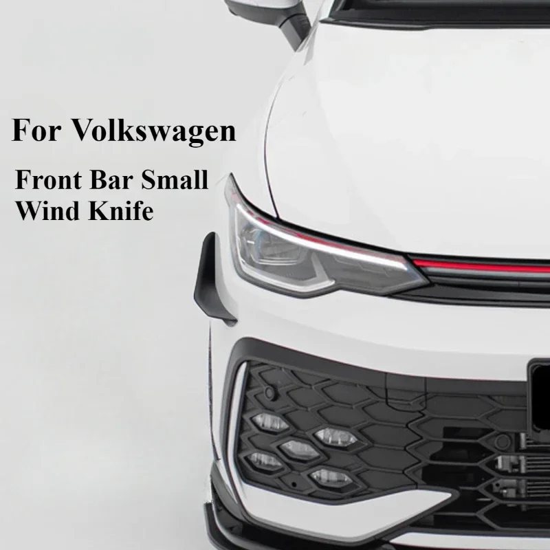 For Volkswagen Golf 8 8.5 Polo 2018-2024 Front Bar Small Wind Knife Front Face Surrounded Blade Spoiler Car Interior Accessories