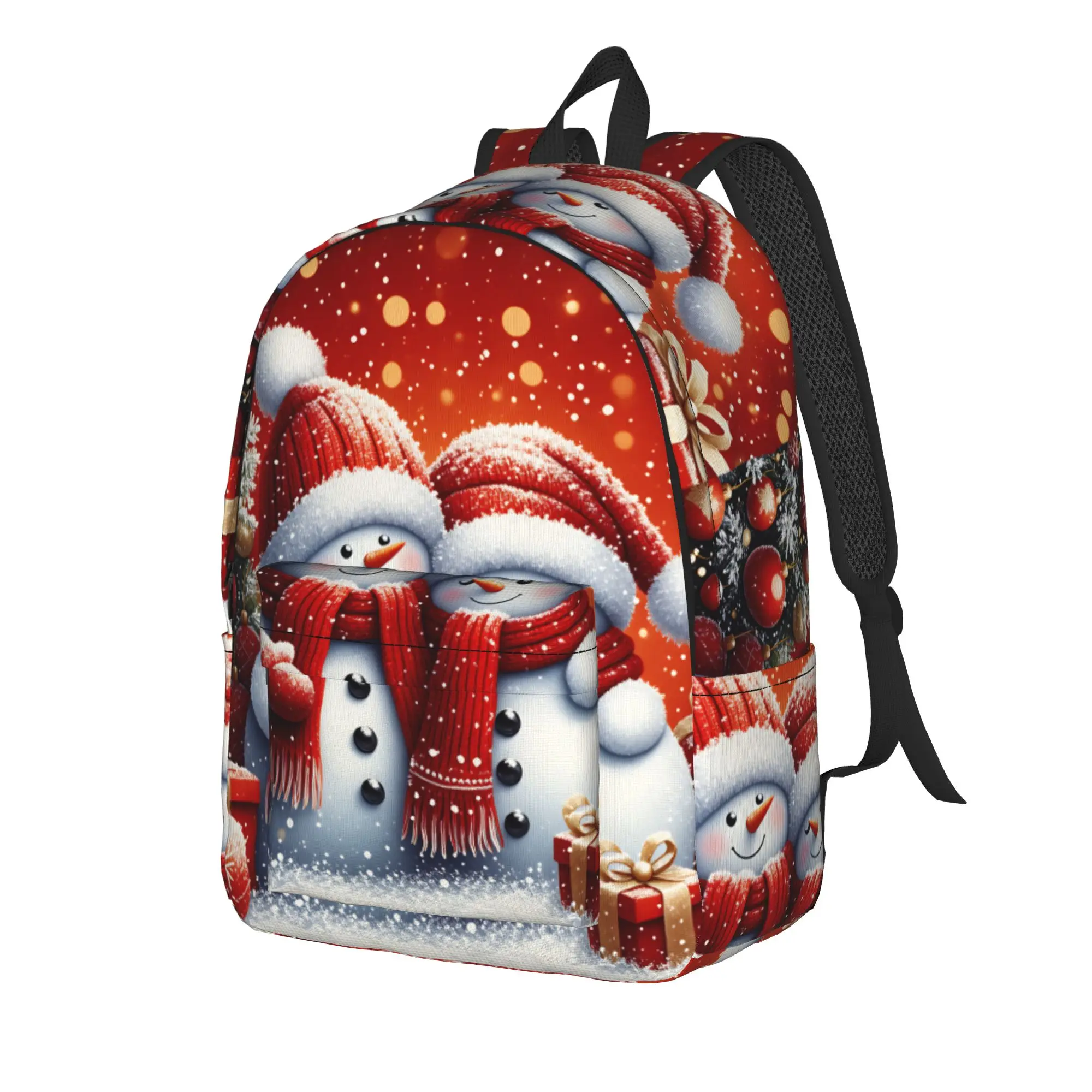 Christmas Santa Snowman Backpack  Elegant Backpacks Boy Outdoor Soft School Bags Design Rucksack