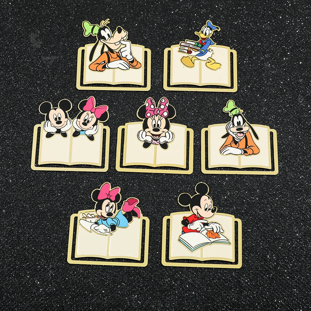 Disney Mickey Mouse and Donald Duck Cartoon Creative Bookmark for Women Men Kids Fans Metal Brass Book Page Clip Mark Supplies