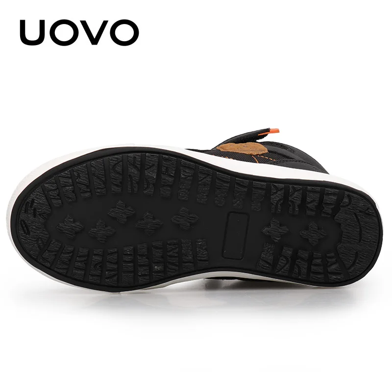 UOVO 2024 New Arrival Classical Winter Kids Walking Shoes Warm Plush Lining Fashion Children Footwear Flat Boys Sneakers