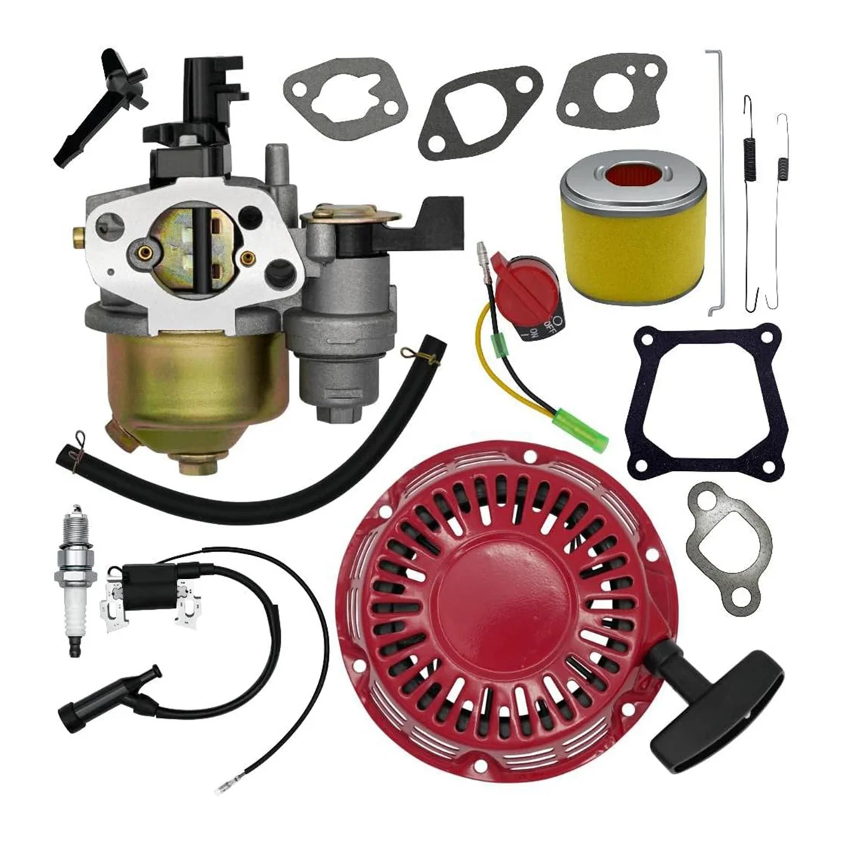 GX160 GX200 Tune Up Parts Carb Kit for Honda GX120 4.0 5.5 6.5 Hp 196 212 Cc W/Carburetor+Pull Star +Coil+Air Filter Etc F