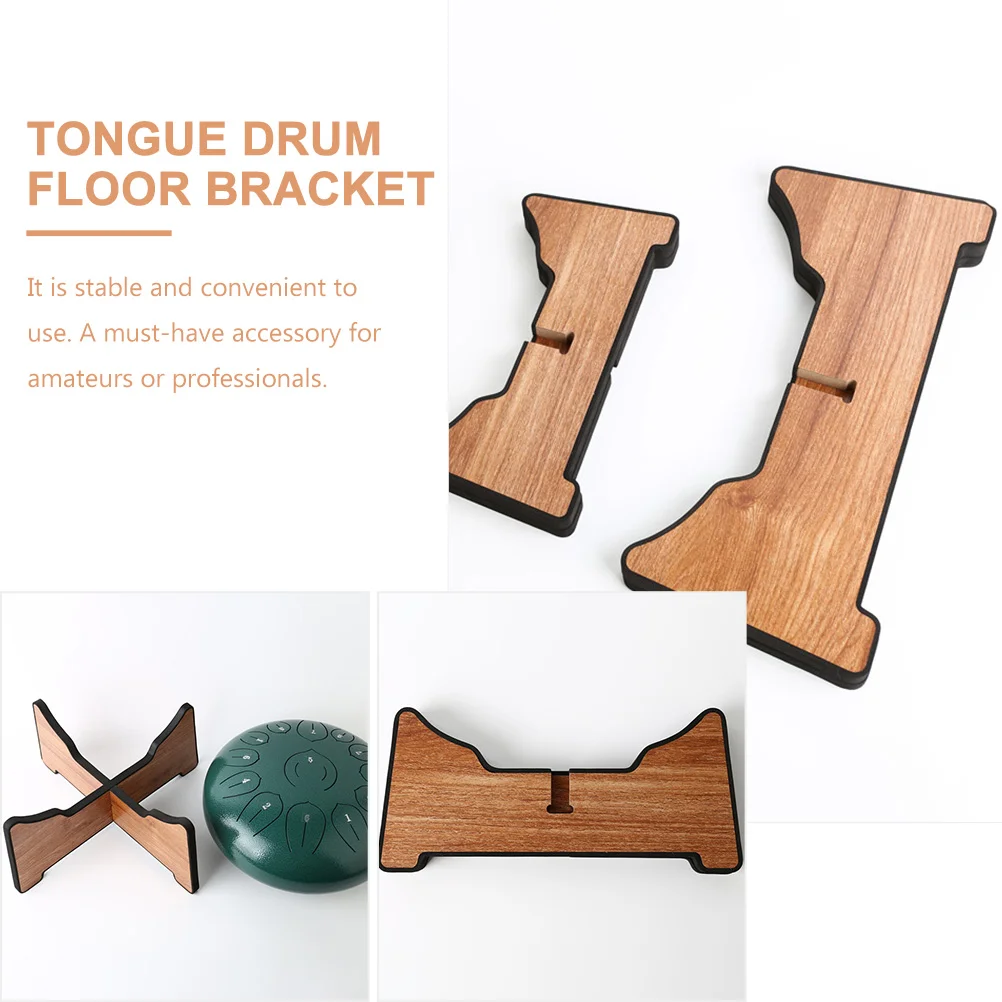 Ethereal Drum Stand Tongue Detachable Support Display Shelves Fall Ground Folding Bracket Wood Portable Floor Holder