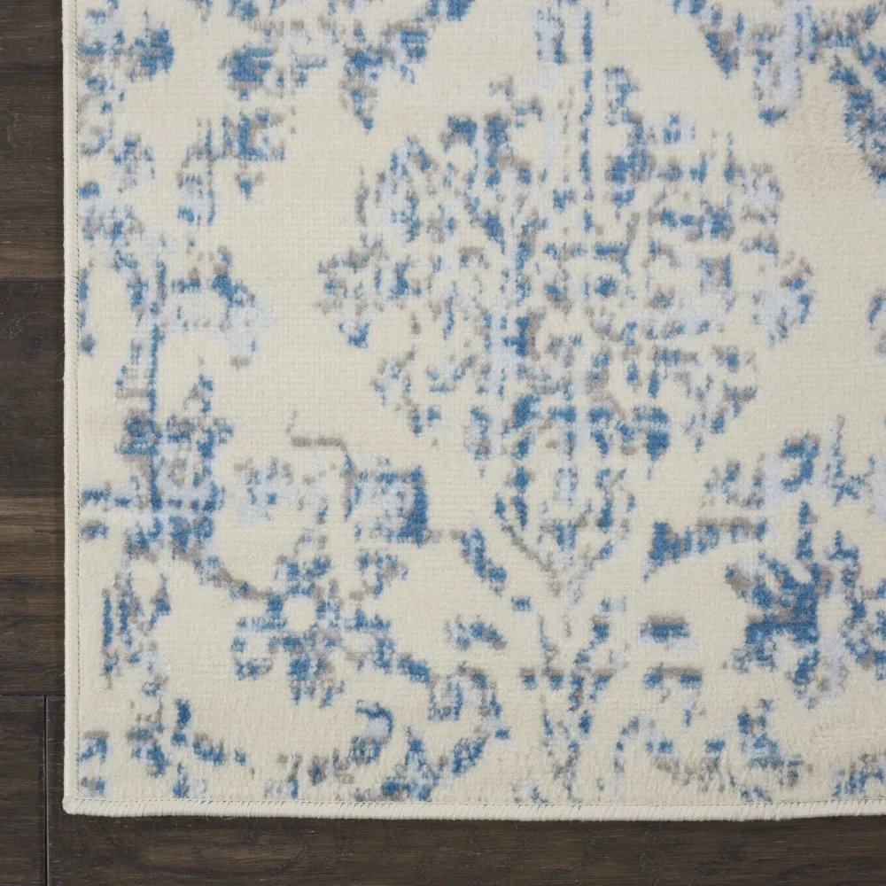 Bliss Vintage Farmhouse Ivory/Blue 2'3 x 7'3 Area Rug, (2' x 7')