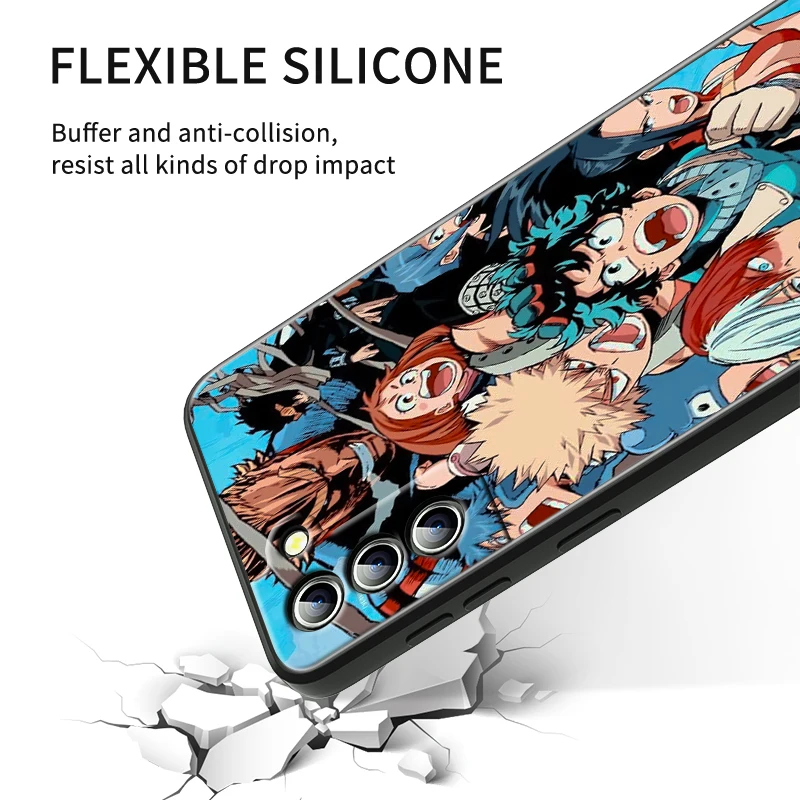 M-My Hero A-Academia Anime For Samsung Galaxy S24 S23 S22 S21 S20 FE S10 S10E Plus Ultra Pro Lite 5G Black TPU Phone Case