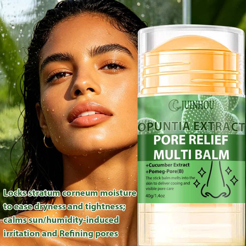 JUINHOU Facial Cream Stick Cactus Cucumber Pomegranate Hydrating Refreshing Balance Oily Skin Bright Dull Complexion Daily Face