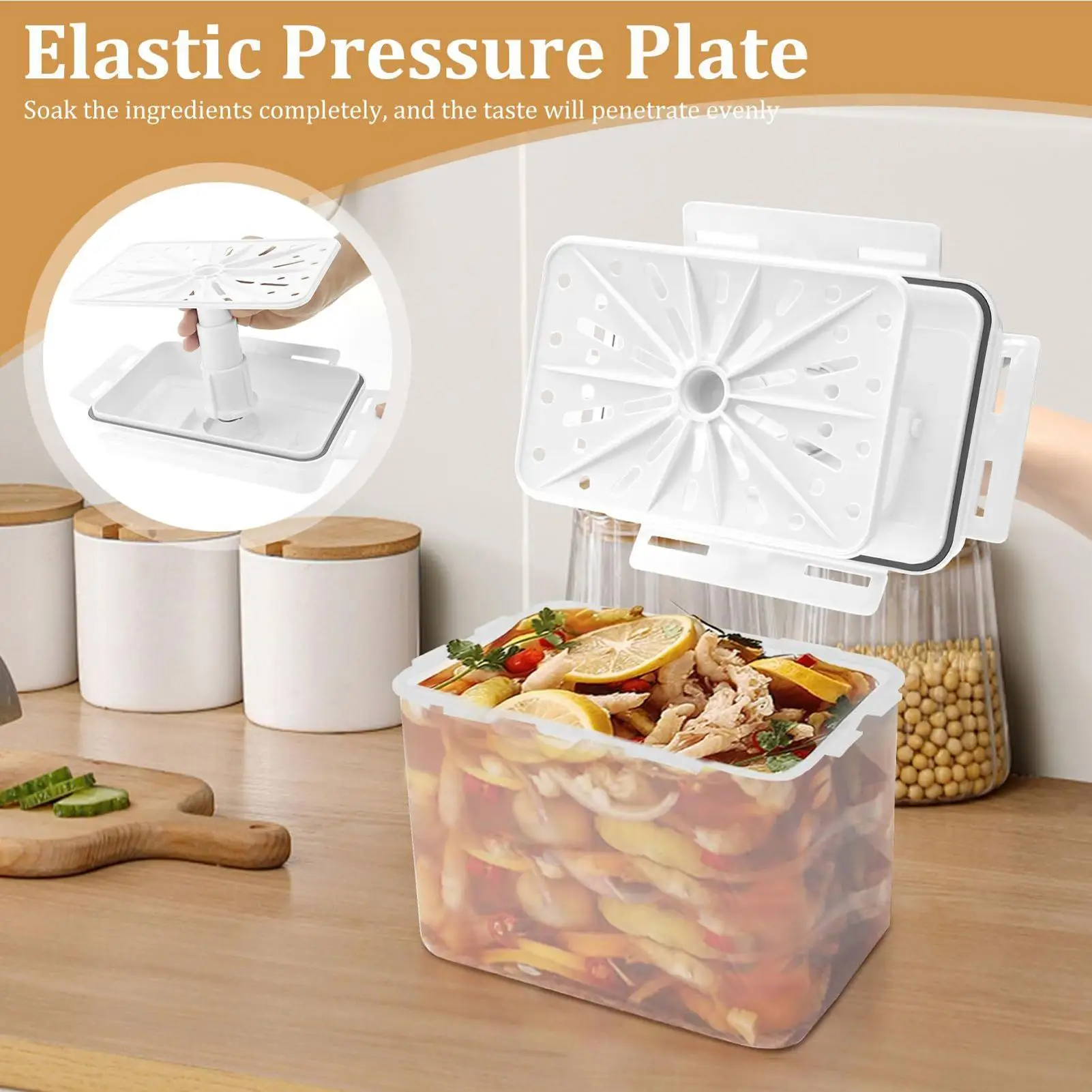 

Емкость для хранения солений 5 л, герметичная, прозрачная, с ручкой, для кухни, большая емкость, банка для солений для дома, кухни, квартиры, фермерского дома