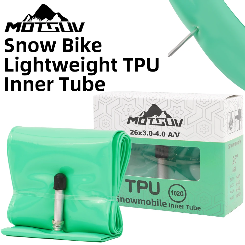 

MOTSUV Snowbike TPU Bike Inner Tubes 20 24 26 27.5 29x3.0-4.0 Bicycle TPU Material Tire 45mm Aluminum Alloy Bicycle Valve
