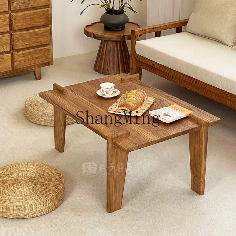 

CL solid wood coffee table wabi sabi wind short table living homestay small dining table medieval furniture household