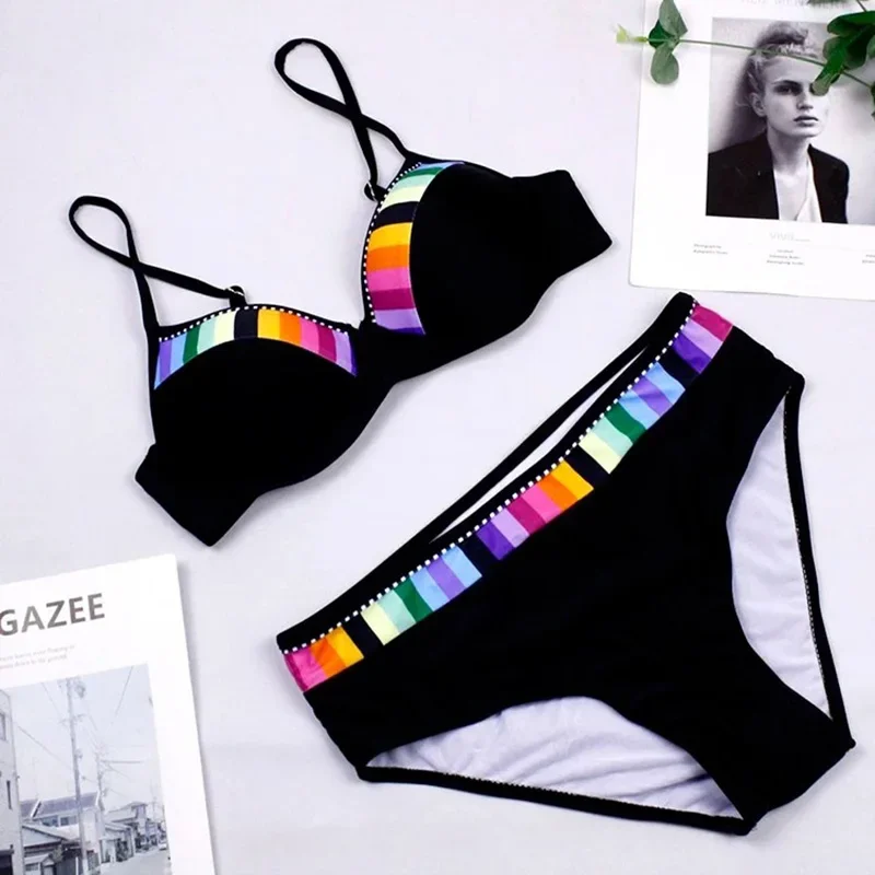 

Шикарный градиентный дизайн с принтом Sense, женский купальник с микро-бикини, сексуальный разделенный купальник из двух предметов, новинка 2025 года, купальный костюм для пляжного отдыха