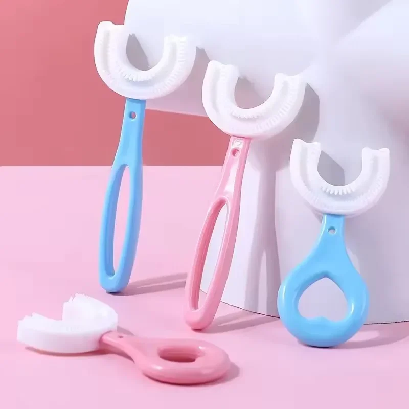 Children U-shaped Toothbrush 360 Degree Child Toothbrush Teethers Brush Soft Silicone Kids Teeth Oral Care Deep Cleaning Brush