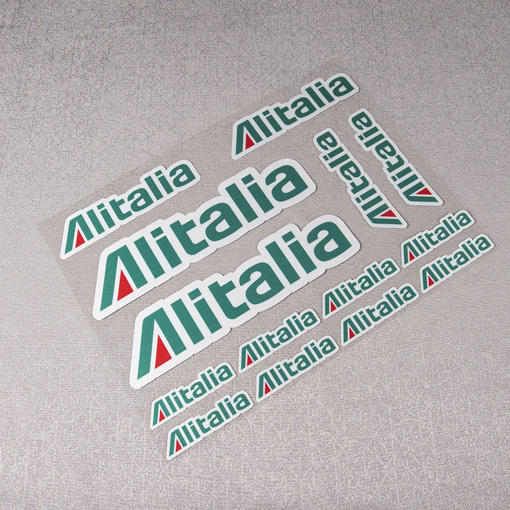 14-teiliges, reflektierendes, wasserdichtes ALITALIA-Motorrad-Aufkleber-Set, Autoaufkleber, Vinyl, grafisches Logo-Klebeset – Detail 3