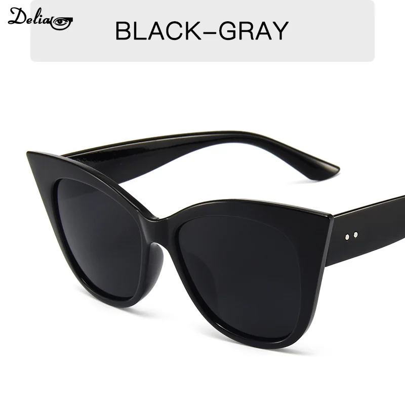 1pcs New Cat Eye Sunglasses Woman Fashion Big Frame Cat Sun Glasses Female Retro Shades UV400 Black White Color Oculos De Sol image 3