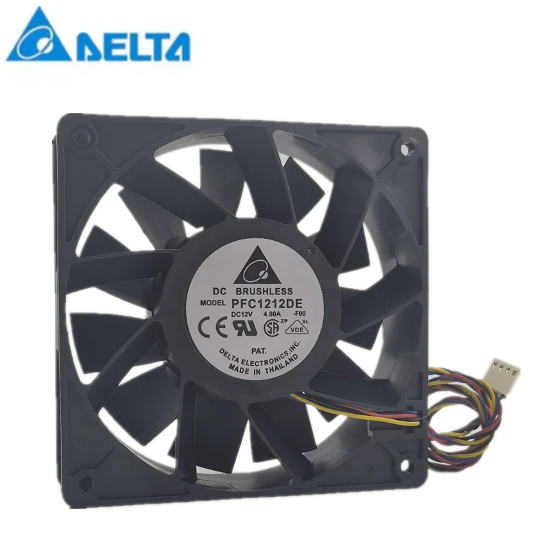 Novo delta pfc1212de 12v 4.8a 12038 12cm grande volume de ar formiga controle temperatura ventilador de refrigeração