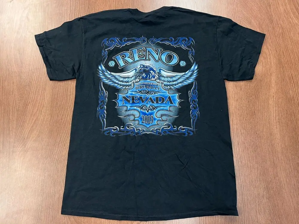 RENO NEVADA BIKE RALLY 2013 T SHIRT DEADSTOCK L MOTORCYCLE TEE NOS NEW BLACK