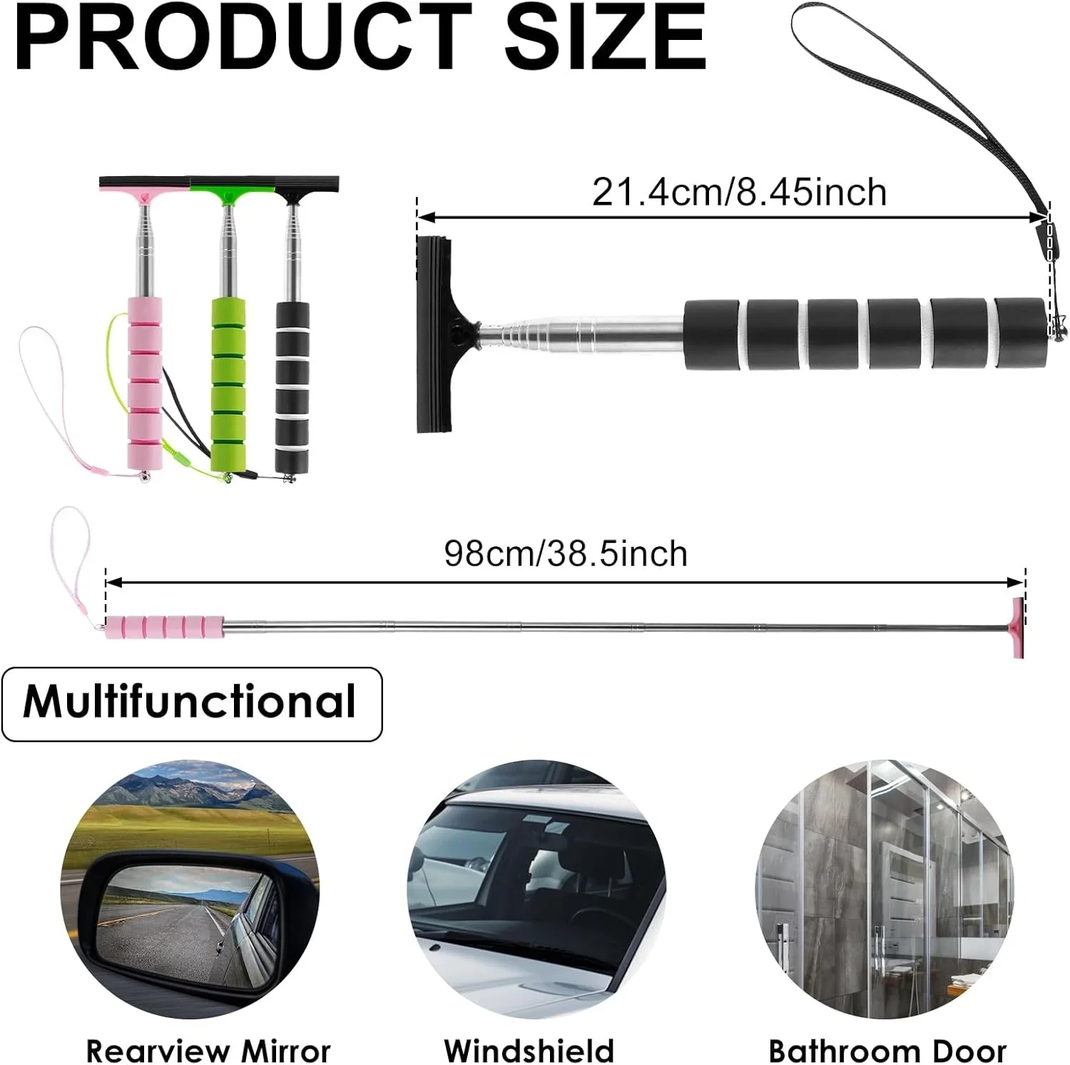 Rearview Mirror Windscreen Wiper Retractable Portable Rubber Squeegee Cleaning Tools Parts Car Rain Remover For Auto Accessories view 6