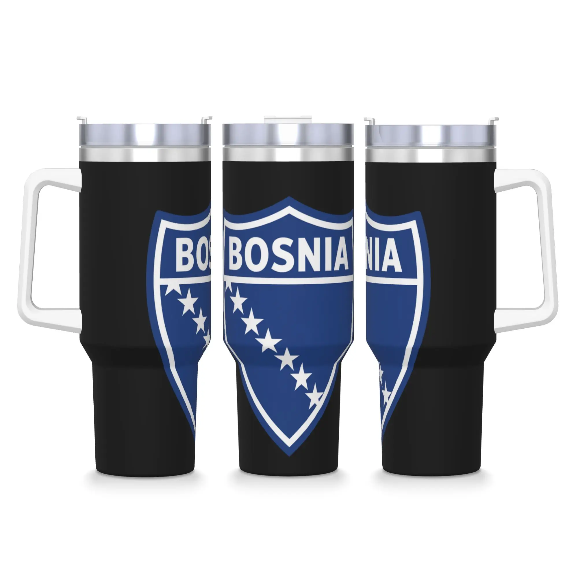

Bosnia Flag Symbol Tumbler Hot Drinks Heat Preservation Stainless Steel Water Bottle With Handle Beach Thermal Mug