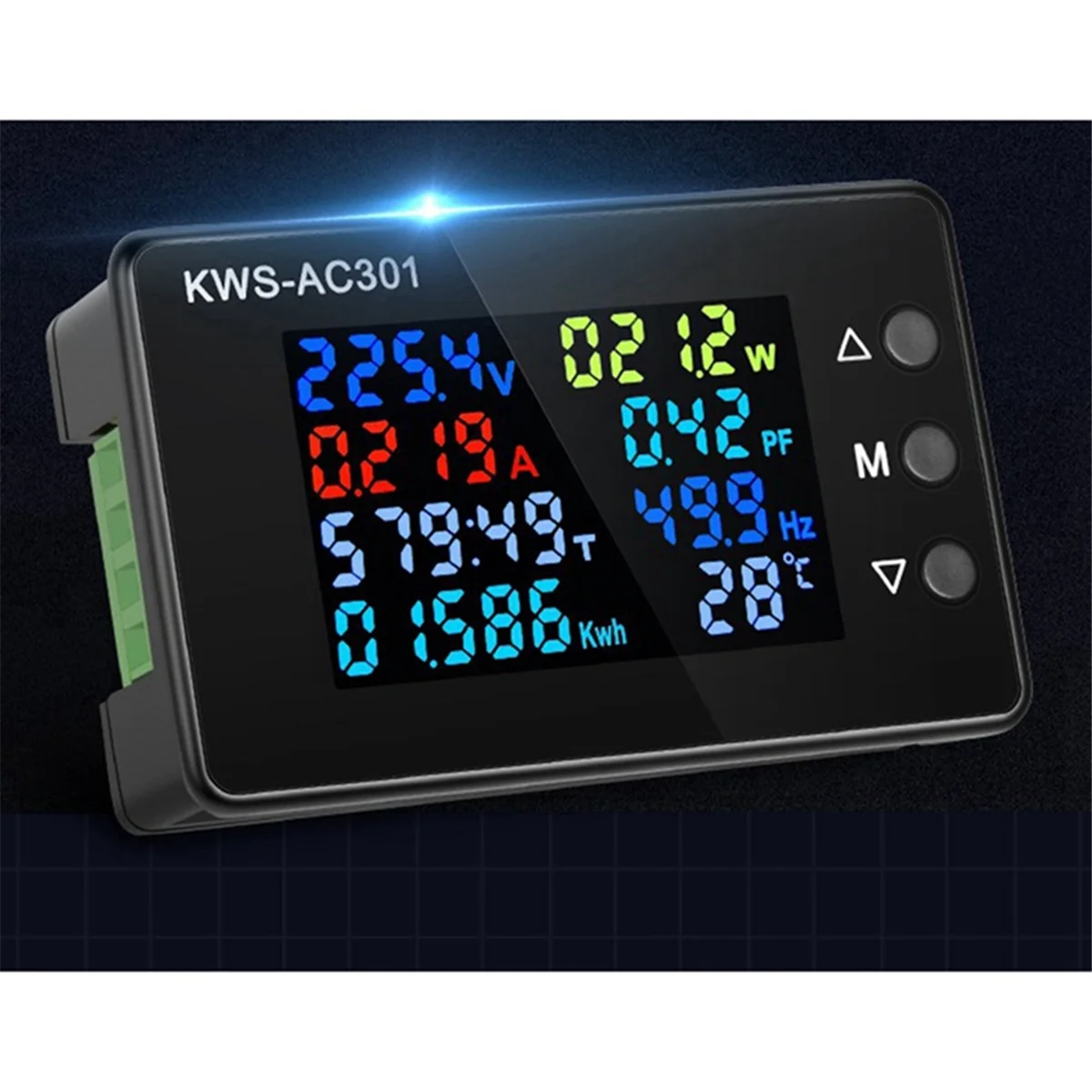 Digital Display Current Voltmeter 50-300V AC Wattmeter Multifunction Electric Meter Power Detector AC 20A