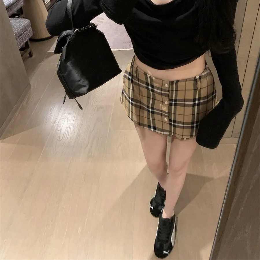 여성용 데님 버튼 벌룬 스커트 스트리트 아트 페어 인디 힙합 쿨 어반 조절 가능한 허리 청소년 스타일 포켓 트렌드