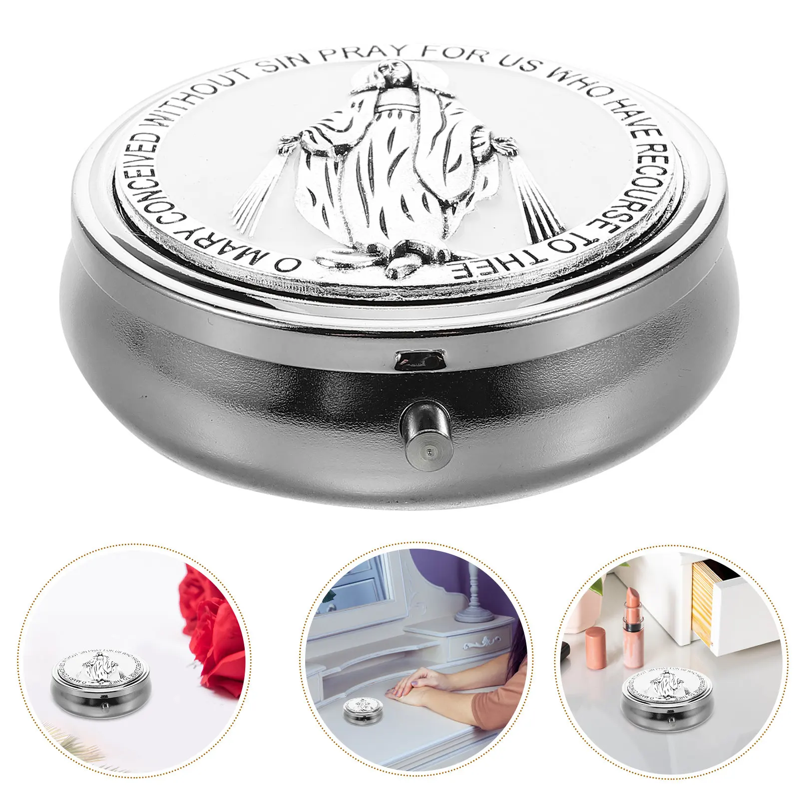 

Exquisite Metal Rosary Box Vintage Jewelry Storage Display Case Necklace Chain Organizer Trinket Holder Decorative Desktop