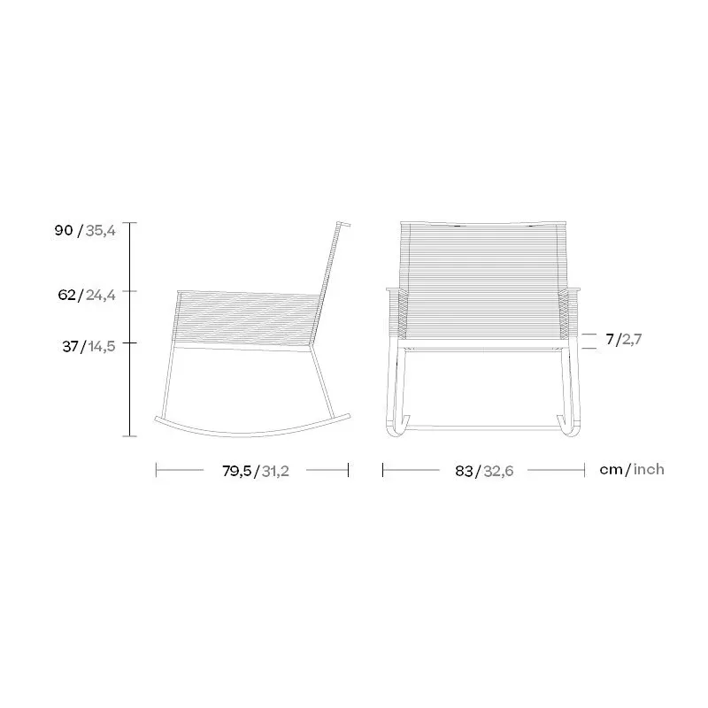 Outdoor Garden Chair Rope Aluminum Chair Terrace Balcony Rocking Chair