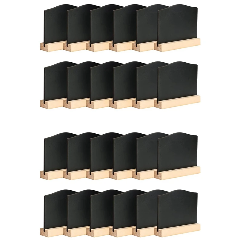 

24Pack Mini Chalkboard Signs, Kitchen Notes Chalk Boards With Stands 10X7.2Cm Small Blackboard Message Tabletop Board