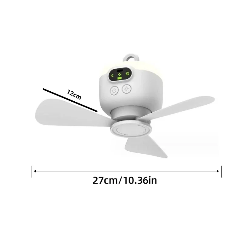 Ceiling Fan Portable Camping Tent Ceiling Canopy Fan 8000mah Rechargeable Wireless Fan Air Circulators with Remote Control Light
