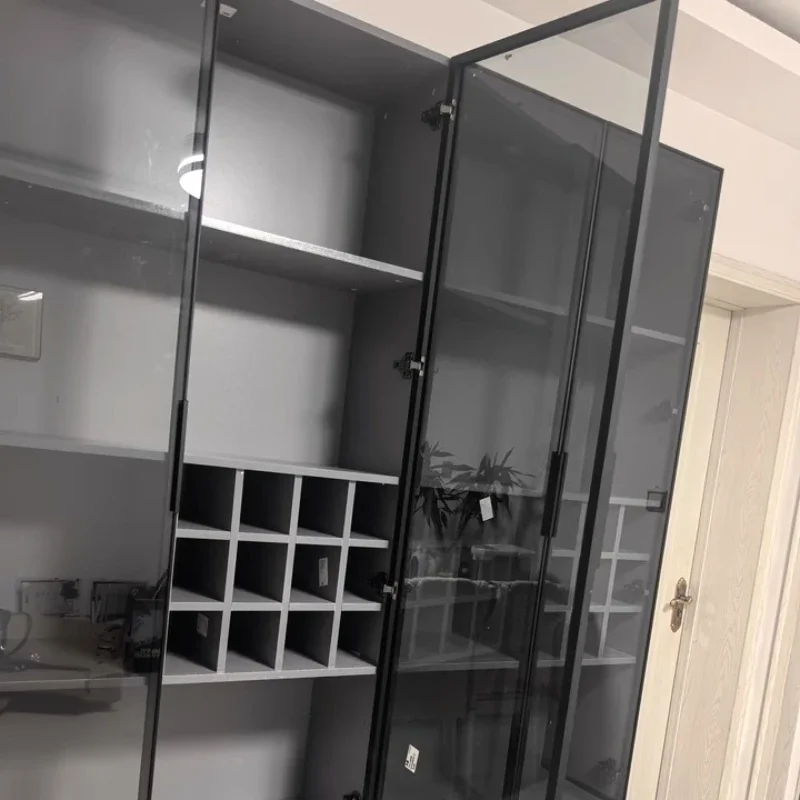 ตู้โชว์ในห้องนั่งเล่น ตู้โชว์แบบมีประตูกระจก เฟอร์นิเจอร์ร้านอาหาร บาร์สำหรับเครื่องดื่ม ห้องเก็บไวน์ไม้