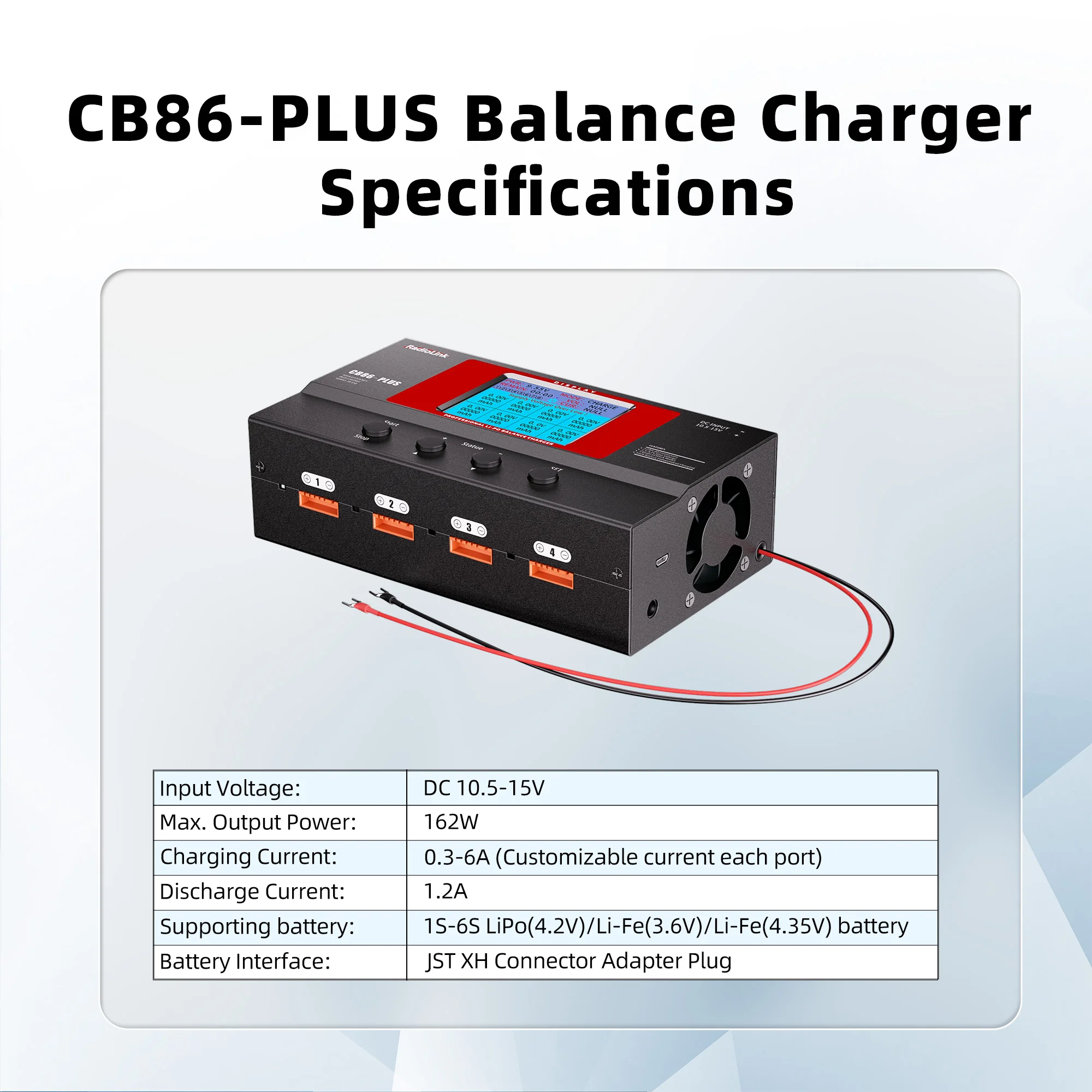 Radiolink Balance Charger CB86 Plus 1s-6s LiPo Lithium Battery Professional Charger 0.1-6A for FPV Drone Controller Transmitter - Image 6