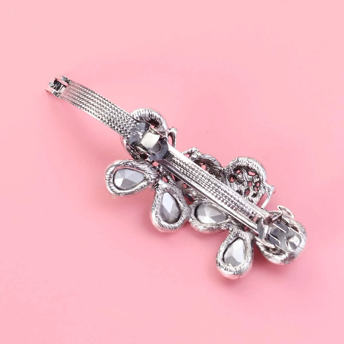 

Rhinestone Hair Clip Elegant Crystal Barrette Vintage Accessories Strong Holds Style Shiny Lightweight Hair Care