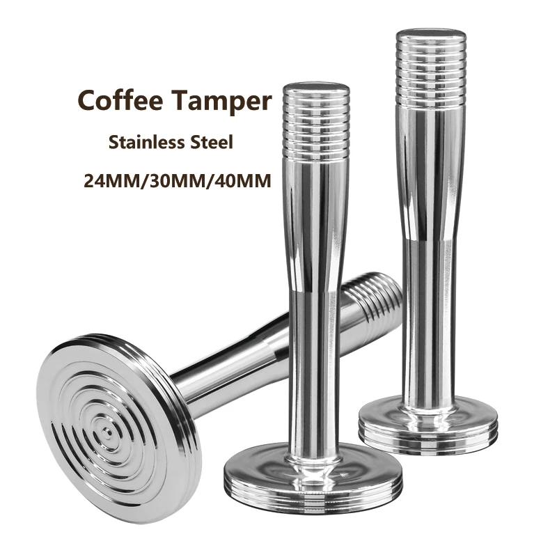 24mm/30mm/40mm Tamper de acero inoxidable de cápsula de café reutilizable herramientas de cocina Espresso polvo martillo prensado