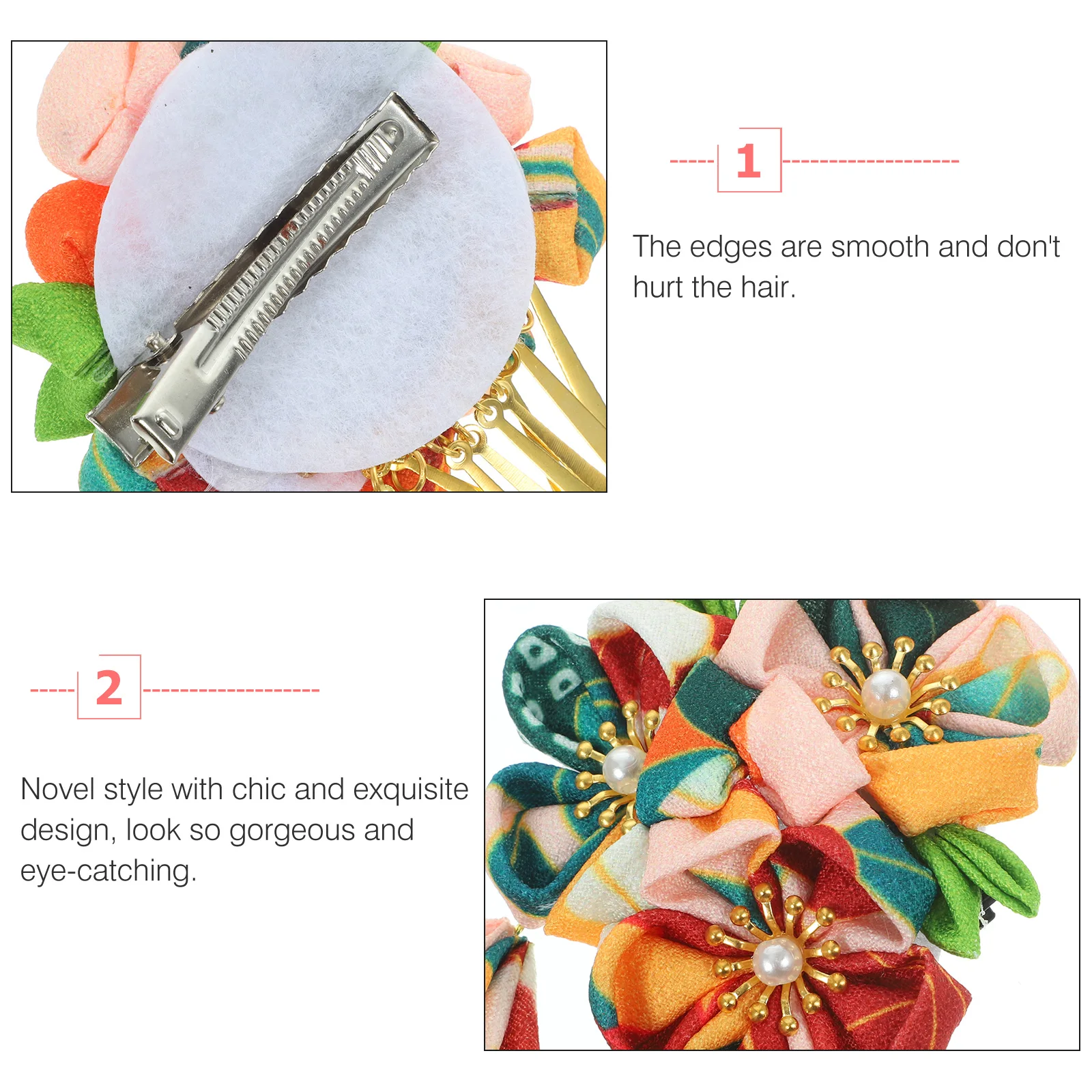 

2 Pcs Hair Accessory for Women Fabric Clip Headbands Girls Tassel Japanese Accessories