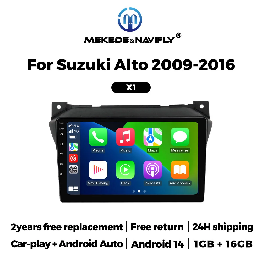 Android 14 Autoradio Voor Suzuki Alto 2009-2016 Autoradio Multimedia Speler GPS Navigatie Draadloze Carplay Android dauto WIFI